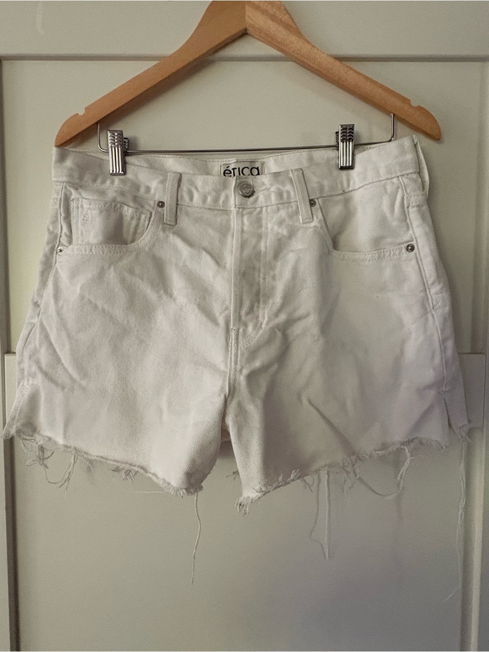 Ética button fly high waist 29 White Denim Cutoff Shorts